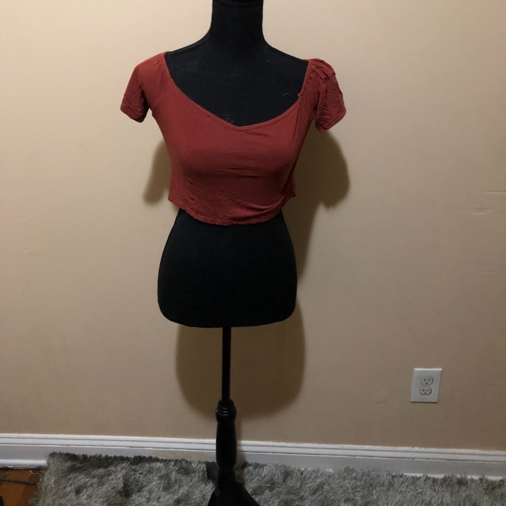 rust orange crop top